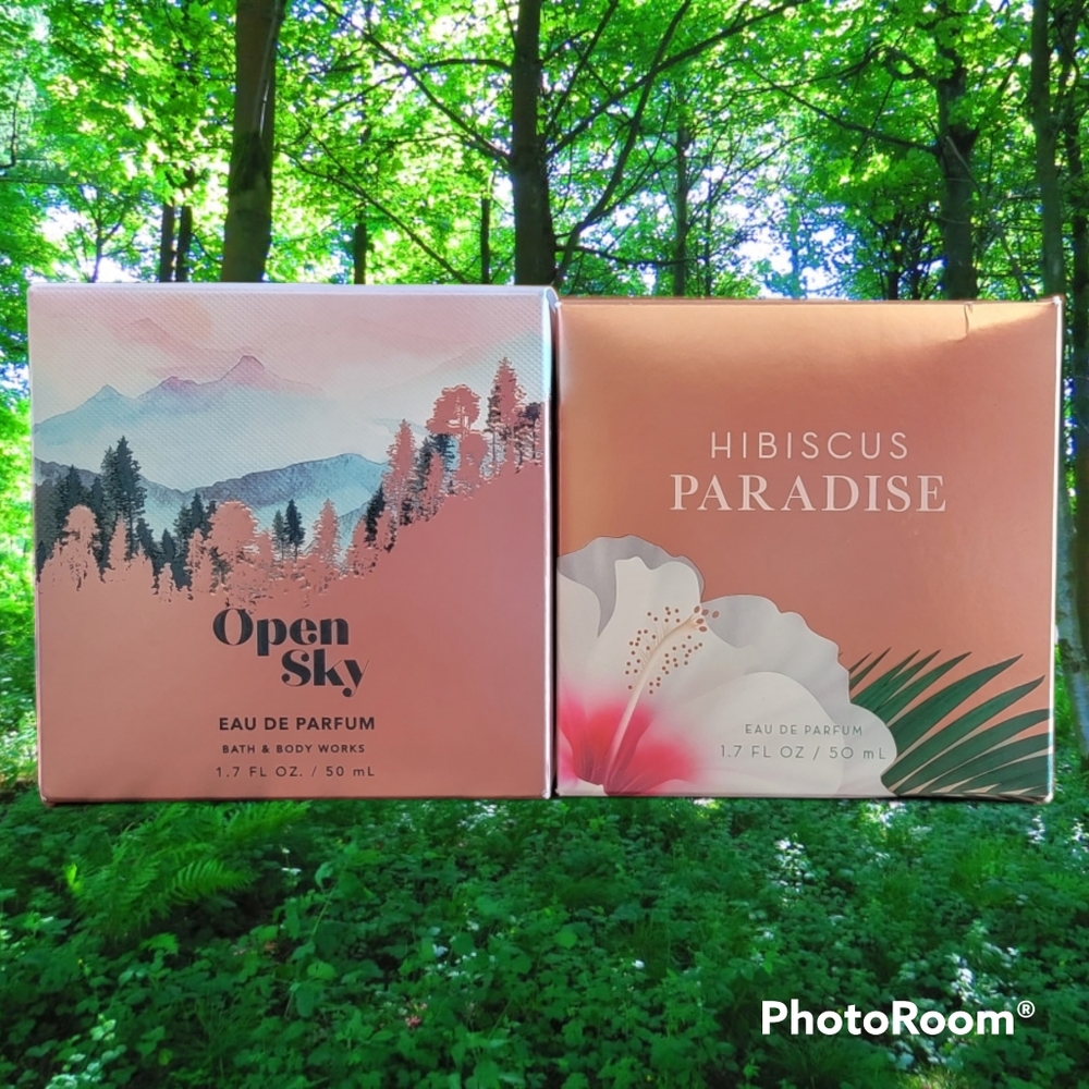 Bath and Body Works Open Sky and Hibiscus Paradise Eau De Perfumes
